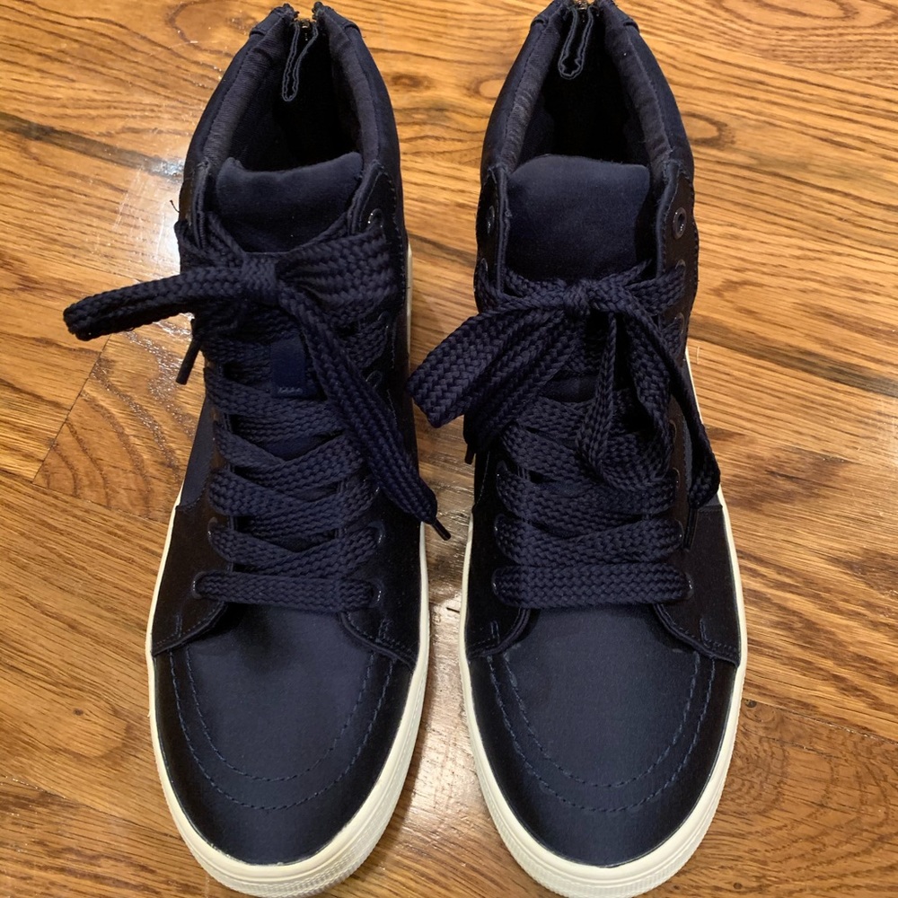 Steve Madden Blue Satin Hi-Top